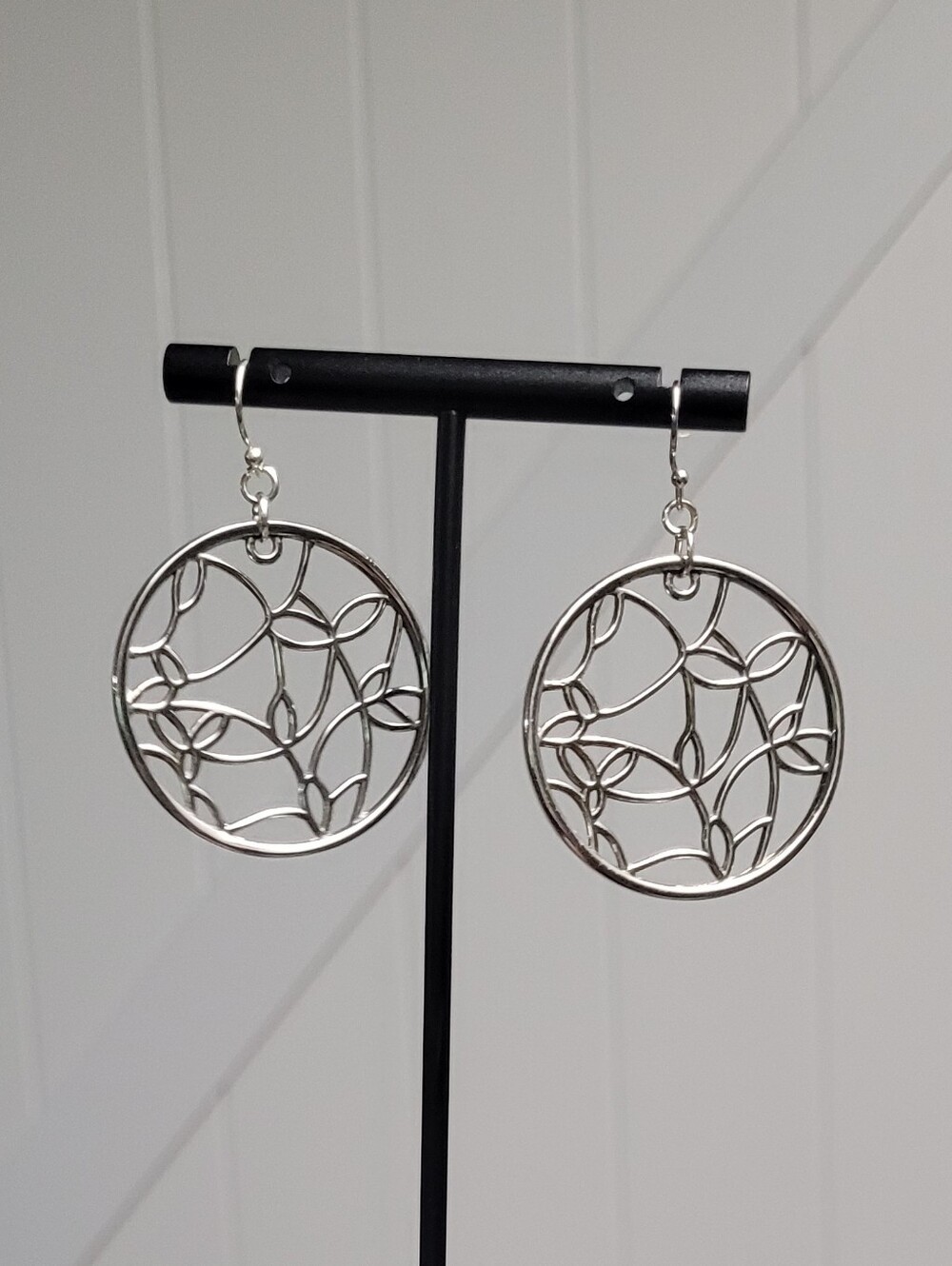Hand Crafted Silver Filigree Round Drop Earrings